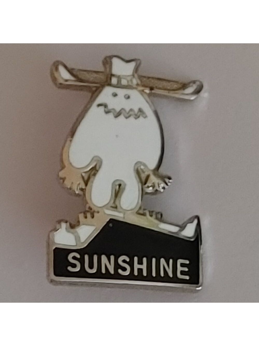 Vintage Sunshine Village Ski Resort Banff Alberta PIN YETI on Skis